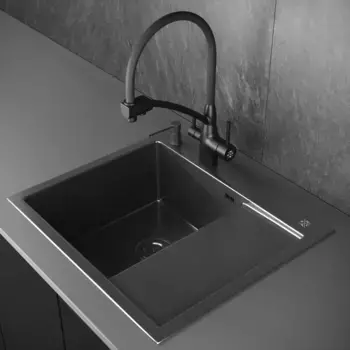 Кухонная мойка РМС вороненая сталь MRK-5851BL-L