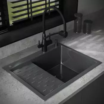 Кухонная мойка РМС вороненая сталь MRK-6350BL-R