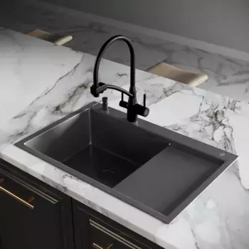 Кухонная мойка РМС вороненая сталь MRK-7851BL-L