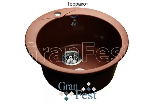 Кухонная мойка терракот GranFest Rondo GF-R480