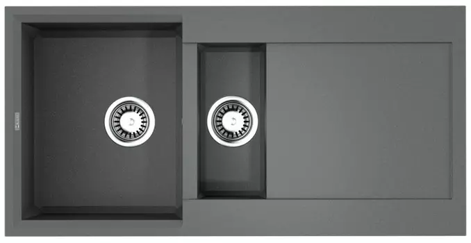 Кухонная мойка Tetogranit Omoikiri Sakaime 100-2-GR ленинградский серый 4993562