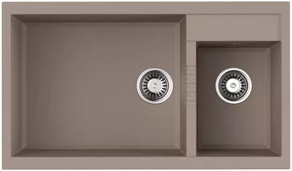 Кухонная мойка Tetogranit Omoikiri Tedori 86-2-LB-SA бежевый 4993934