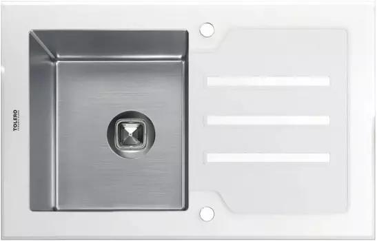 Кухонная мойка Tolero Ceramic Glass нержавеющая сталь/белый TG-780