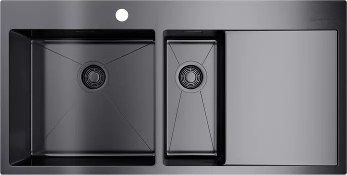 Кухонная мойка вороненая сталь Omoikiri Akisame 100-2-GM-L