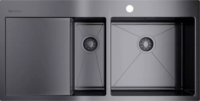 Кухонная мойка вороненая сталь Omoikiri Akisame 100-2-GM-R