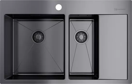 Кухонная мойка вороненая сталь Omoikiri Akisame 78-2-GM-L