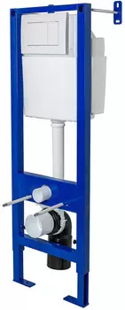 Инсталляция для унитаза Berges Atom 410 040333 с кнопкой смыва, белый глянец