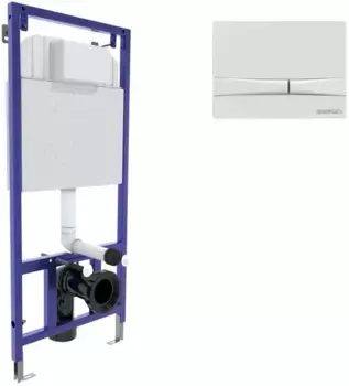 Инсталляция для унитаза Berges Novum F1 040250 с кнопкой смыва, белый глянец