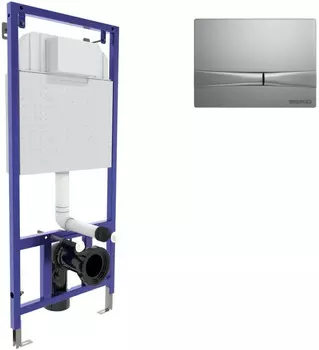 Инсталляция для унитаза Berges Novum F2 040252 с кнопкой смыва, матовый хром