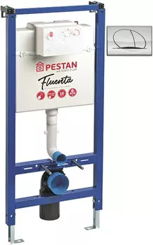 Инсталляция для унитаза Pestan Play 0006356 + 40006358 SET40006356PC с кнопкой смыва, хром