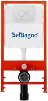 Инсталляция для унитаза BelBagno BB026 + BB082BL с кнопкой смыва, белый глянец