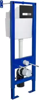 Инсталляция для унитаза Berges Atom Line 410 040342 с кнопкой смыва, черный матовый/хром