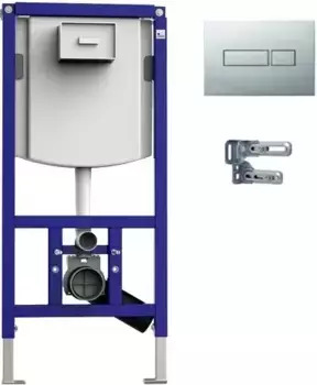 Инсталляция для унитаза Sanit Ineo Plus 90.721.00.S013 с кнопкой смыва, хром