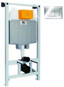 Монтажный элемент для подвесного унитаза + смывная клавиша OLI 74 River глянцевый хром 09262OLM