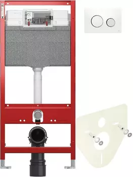 Монтажный элемент для подвесного унитаза + смывная клавиша Tece TECEloop белый/глянцевый хром 9300302 + 9200010 + 9380014 + 9240627
