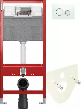 Монтажный элемент для подвесного унитаза + смывная клавиша Tece TECEloop мятный зеленый/глянцевый хром 9300302 + 9200010 + 9380014 + 9240653