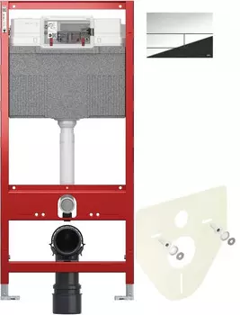 Инсталляция для унитаза Tece TECEsquare II 9300302 + 9200010 + 9380014 + 9240831 с кнопкой смыва, хром