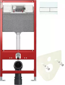 Монтажный элемент для подвесного унитаза + смывная клавиша Tece TECEsquare мятный зеленый/белый 9300302 + 9200010 + 9380014 + 9240803