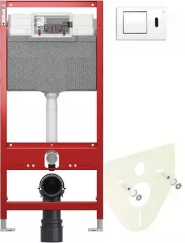 Монтажный элемент для подвесного унитаза + смывная клавиша Tece TECEplanus белый глянец 9300302 + 9200010 + 9380014 + 9240361