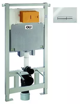 Монтажный элемент для подвесного унитаза + смывная клавиша OLI 80 Glam глянцевый хром 300572mGM00