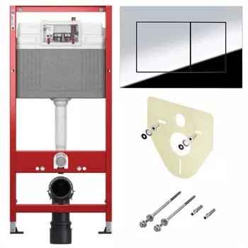 Инсталляция для унитаза Tece TECEnow + TECEbase 2.0 9400412 с кнопкой смыва, хром