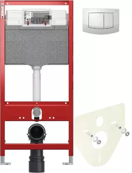 Инсталляция для унитаза Tece TECEambia 9300302 + 9200010 + 9380014 + 9240200 с кнопкой смыва, белый