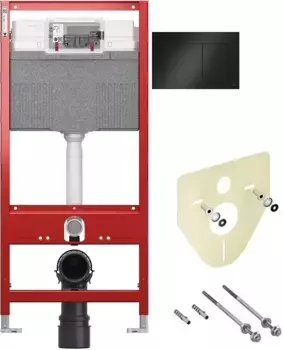 Инсталляция для унитаза Tece TECEbase 9400414 с кнопкой смыва, черный матовый
