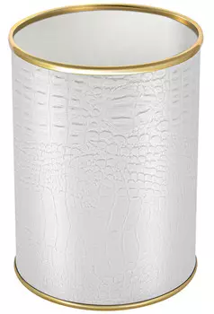 Мусорное ведро 3л, белый золото Geralis Croco M-KWG-B