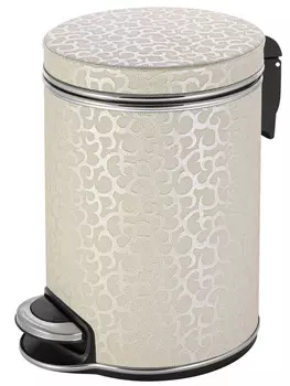 Мусорное ведро 3л, бежевый хром Geralis Flower V-FLH-M