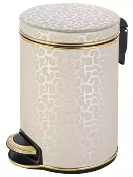 Мусорное ведро 3л, бежевый золото Geralis Flower V-FLG-M