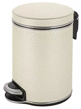 Мусорное ведро 5л, белый хром Geralis Romb V-RWH-B