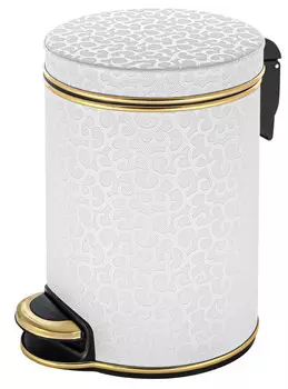 Мусорное ведро 5л, белый золото Geralis Flower V-FWG-B