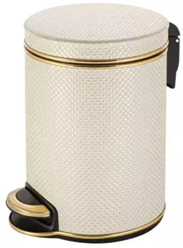 Мусорное ведро 5л, белый золото Geralis Romb V-RWG-B