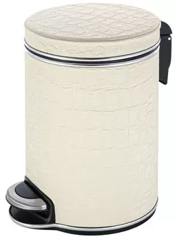 Мусорное ведро 5л, бежевый хром Geralis Croco V-KLH-B