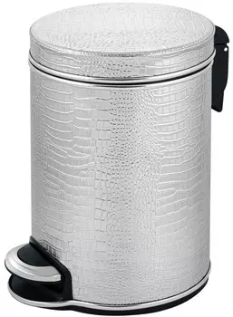 Мусорное ведро 5л, серебро хром Geralis Croco V-KHH-B