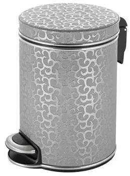 Мусорное ведро 5л, серебро хром Geralis Flower V-FHH-B