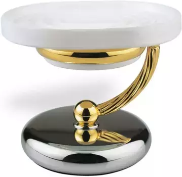 Мыльница Stil Haus Giunone G719(02) настольная, хром/золотой