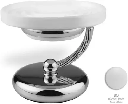 Мыльница Stil Haus Giunone G719(03) настольная, хром/белый матовый