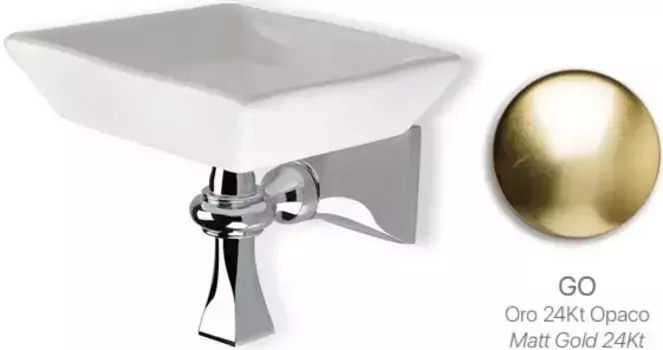 Мыльница Stil Haus Prisma PR09(18-BI) настенная, золотой матовый/белый