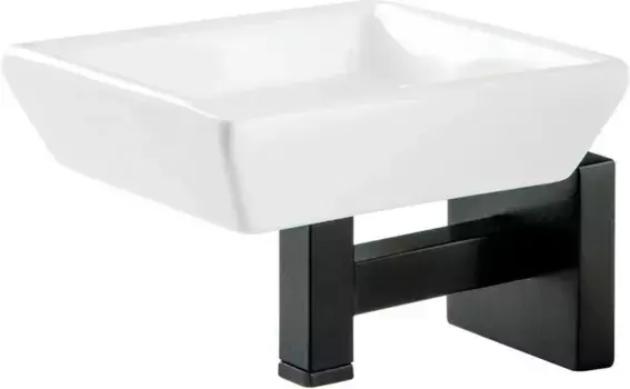 Мыльница Stil Haus Urania U09(23-BI) настенная, черный матовый/белый