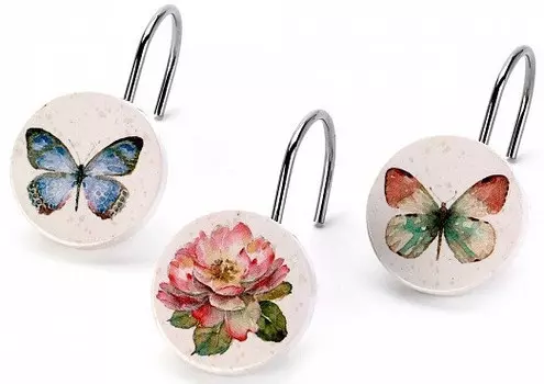 Набор из 12 крючков для шторки Avanti Butterfly Garden 13882G