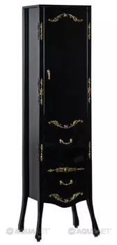 Пенал напольный черный/золото Aquanet Виктория 00183923