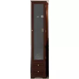 Пенал напольный орех антикварный матовое стекло Opadiris Лучия Z0000003089