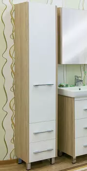 Пенал напольный швейцарский вяз/белый глянец L Sanflor Ларго H0000000028