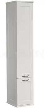 Пенал подвесной дуб белый с бельевой корзиной Акватон Леон 1A186503LBPS0