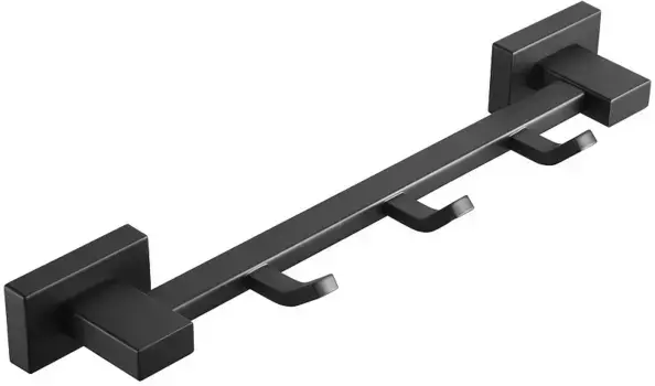 Планка с крючками Belz B90315-3 для ванны, черный матовый