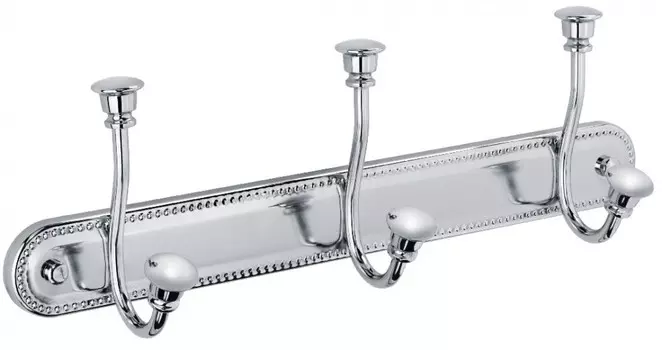 Планка с крючками Fixsen Adele FX-55005-3 для ванны, хром