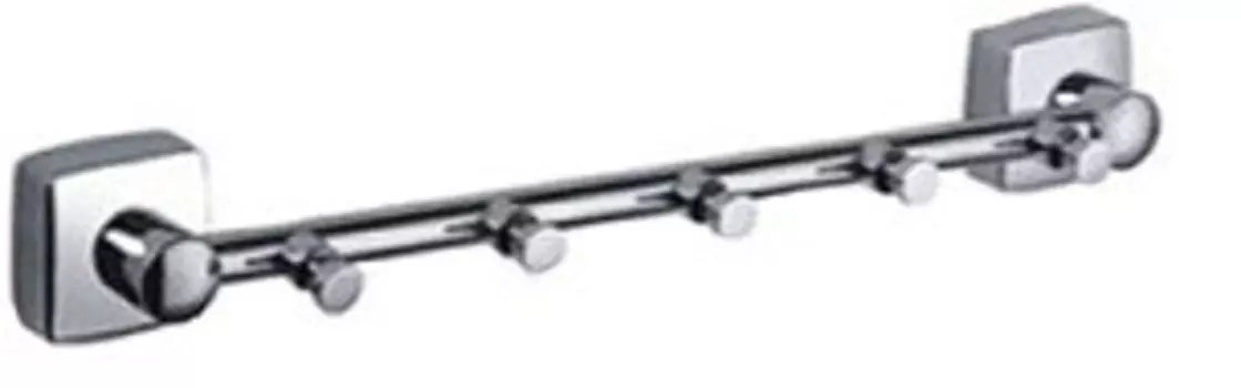 Планка с крючками Fixsen Kvadro FX-61305-5 для ванны, хром