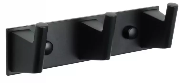 Планка с крючками Fixsen Trend FX-97805-3 для ванны, черный матовый