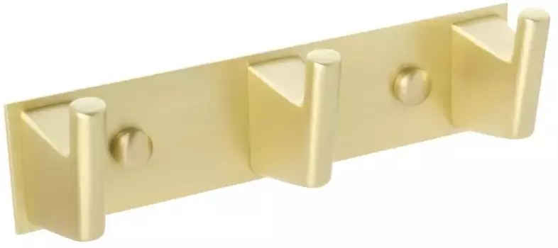 Планка с крючками Fixsen Trend Gold FX-99005-3 для ванны, золотой матовый